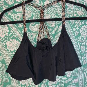 Black, braided back bikini